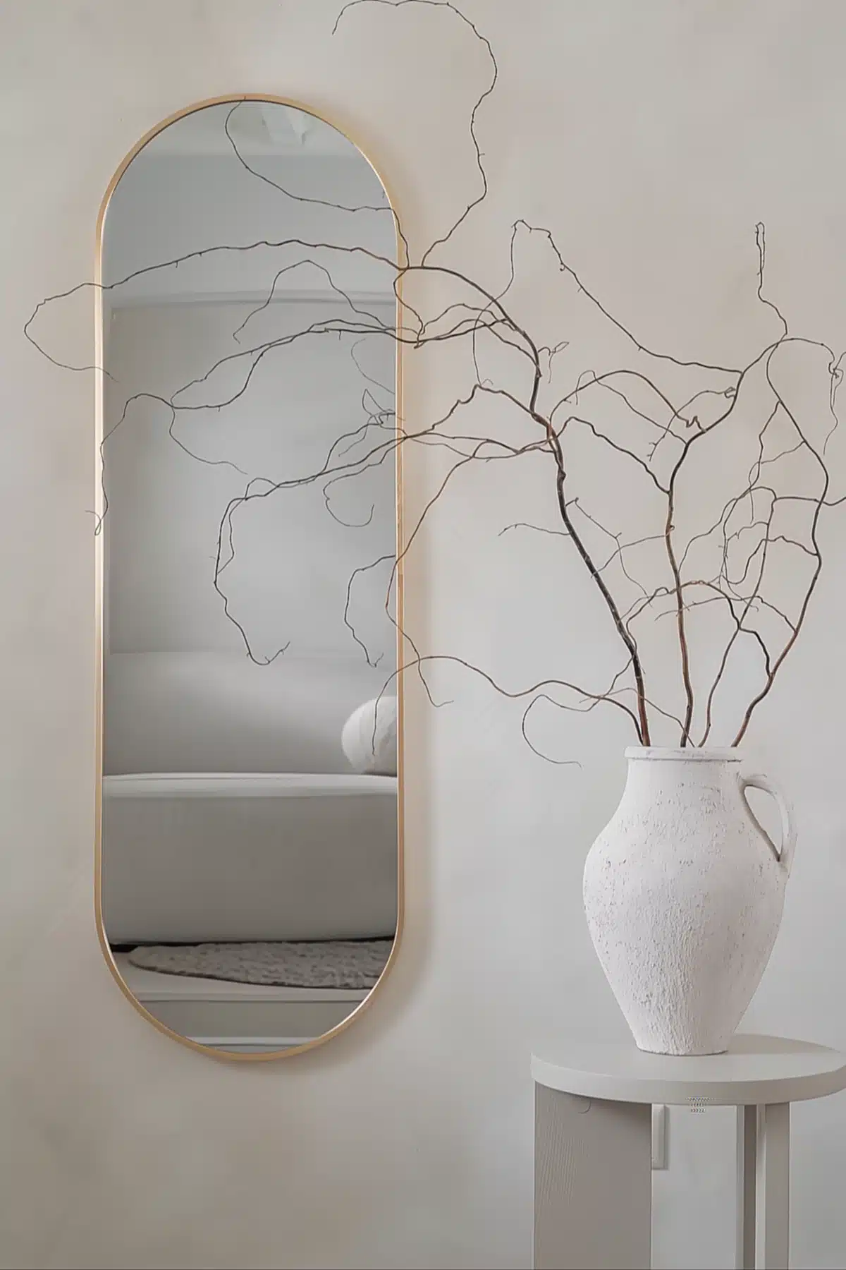 Ovale spiegel 125×40 cm - Zacht Goud