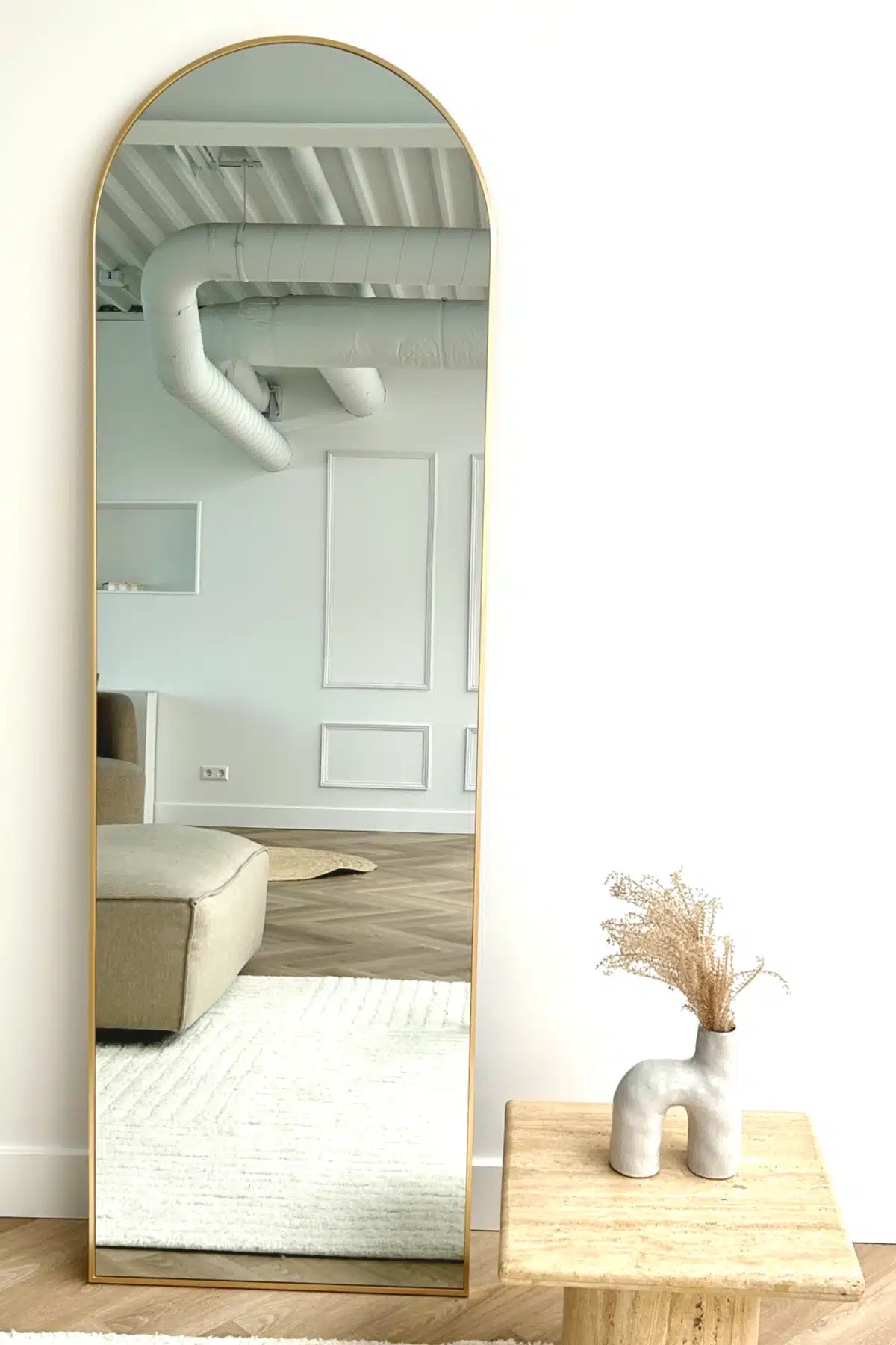 Boogspiegel 190×60 cm - Zacht goud