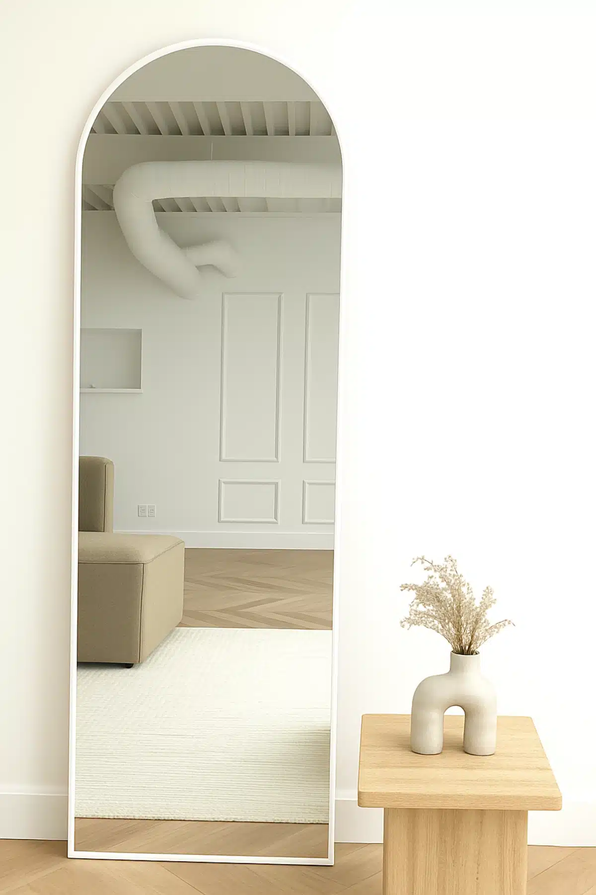 Boogspiegel 190×60 cm - Mat wit