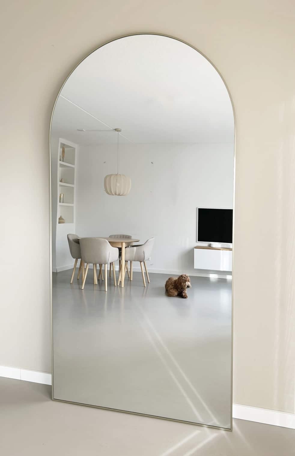 Boogspiegel 215x110 cm - Greige