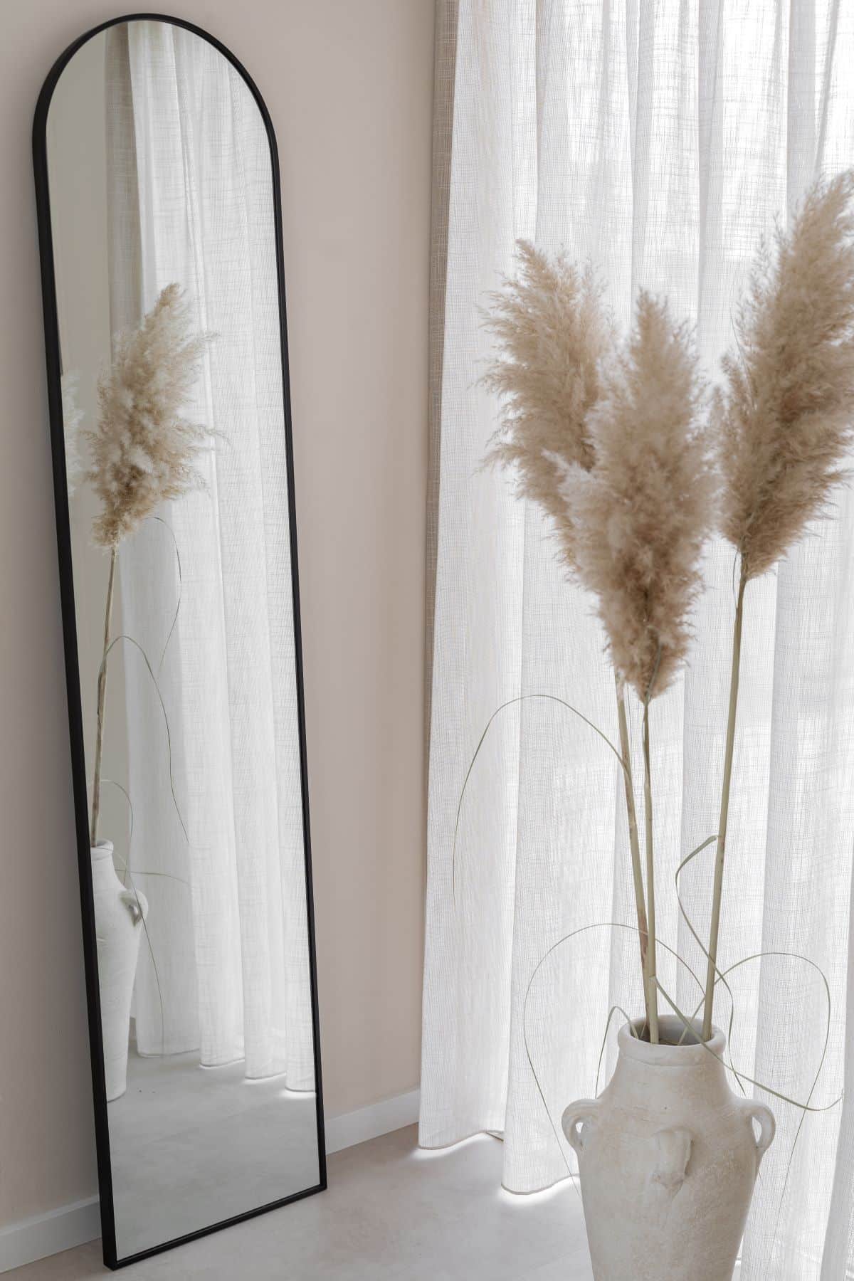 Boogspiegel 180×40 cm - Zwart