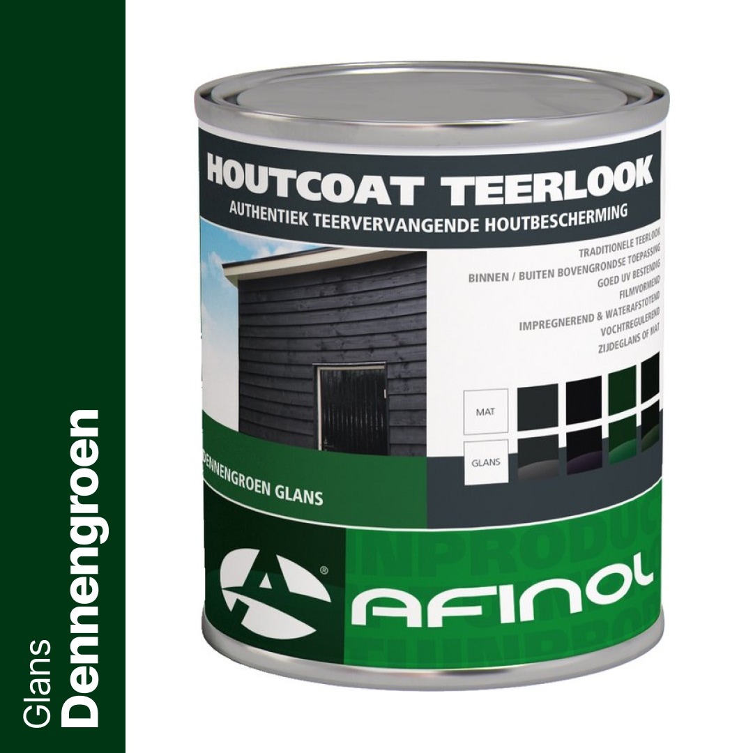 Afinol Houtcoat Teerlook Glans Dennengroen 750 ml