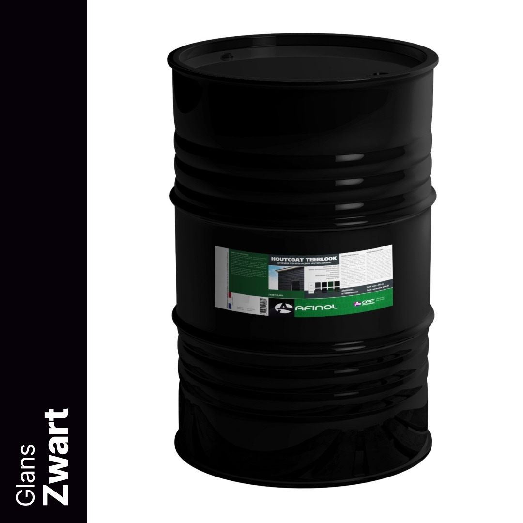Afinol Houtcoat Teerlook Glans Zwart 200 liter