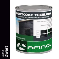 Afinol Houtcoat Teerlook Glans Zwart 750 ml