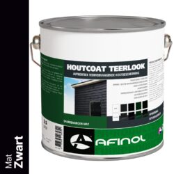 Afinol Houtcoat Teerlook Mat Zwart 2,5 liter