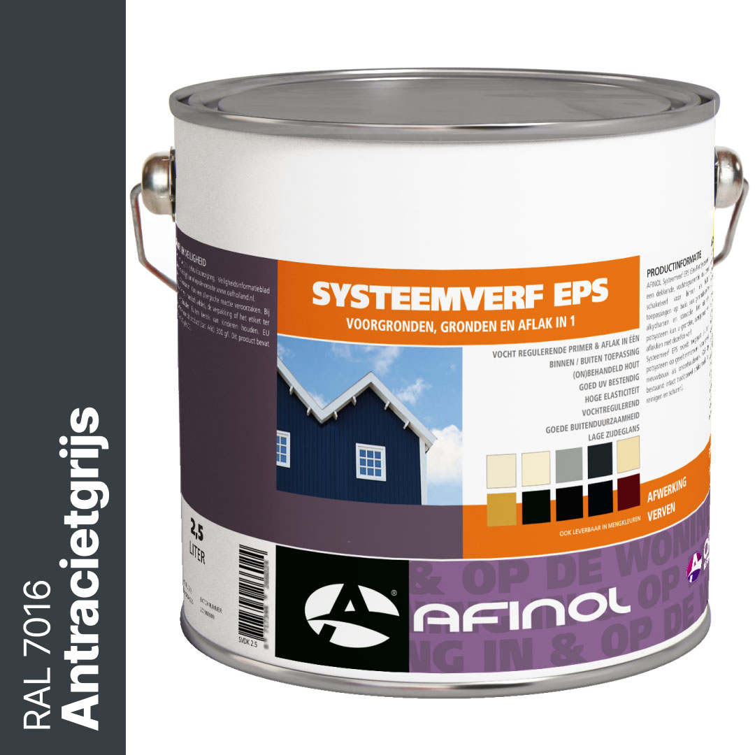 Afinol Systeemverf-Schakelverf Antracietgrijs (RAL 7016) 2,5 liter