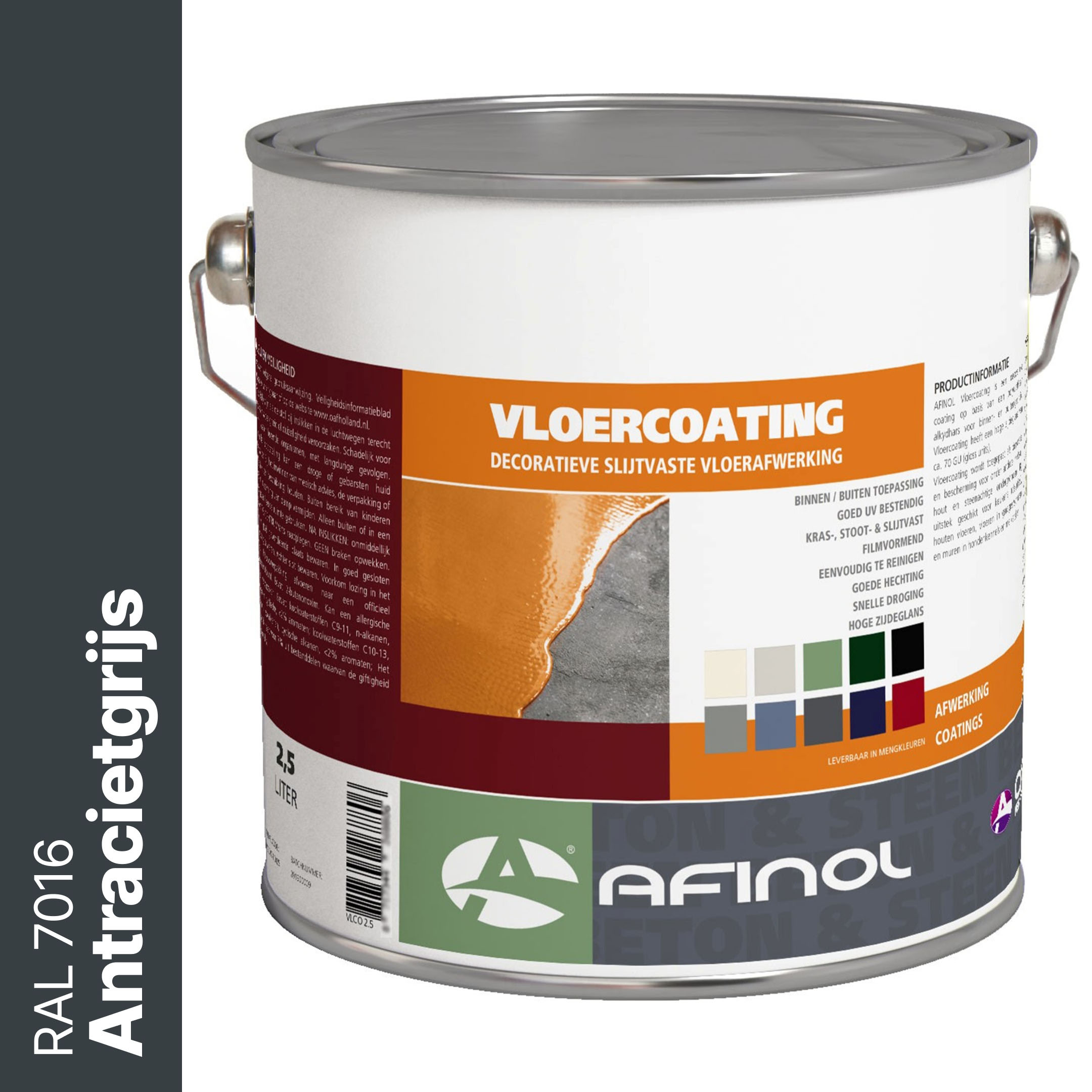 Afinol Vloercoating Antracietgrijs (RAL 7016) 2,5 liter