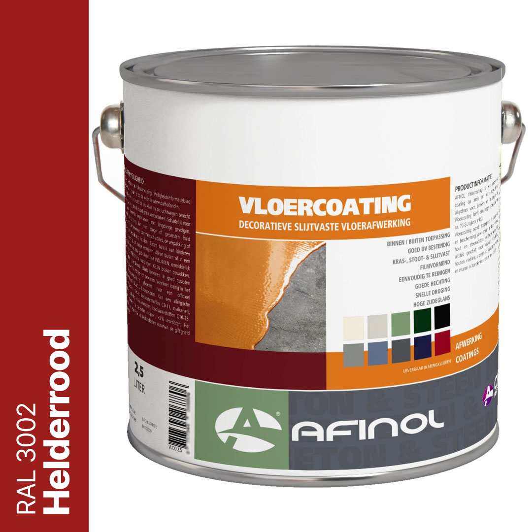 Afinol Vloercoating Helderrood (RAL 3002) 2,5 liter