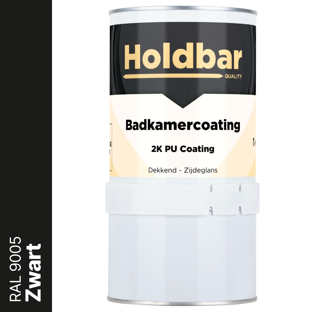 Holdbar Badkamercoating Zwart (RAL 9005) 1 kg