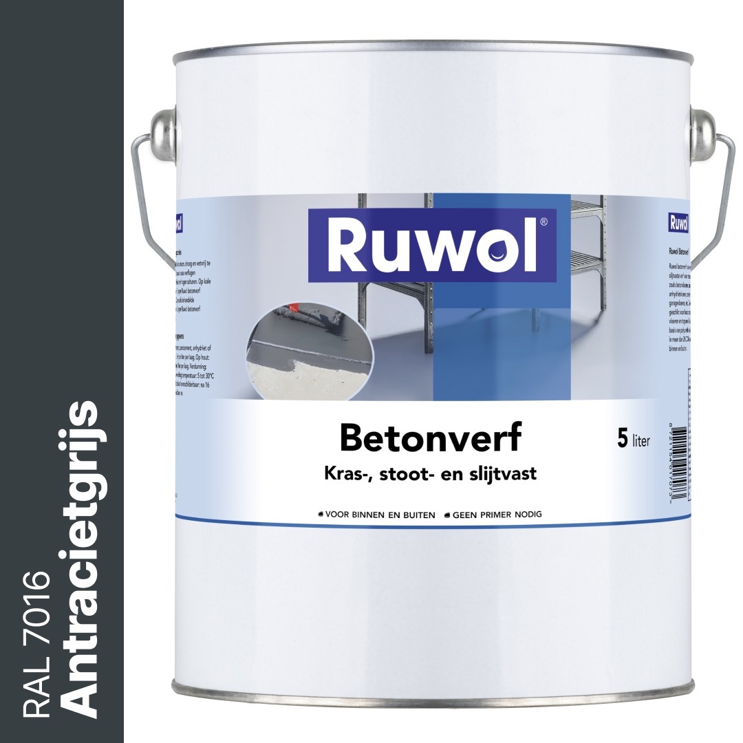 Ruwol Betonverf Antracietgrijs (RAL 7016) 5 liter