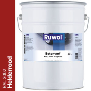Ruwol Betonverf Helderrood (RAL 3002) 20 liter