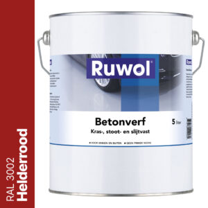 Ruwol Betonverf Helderrood (RAL 3002) 5 liter