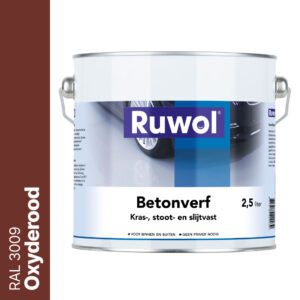 Ruwol Betonverf Oxyderood (RAL 3009) 2,5 liter