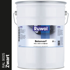 Ruwol Betonverf Zwart (RAL 9005) 20 liter