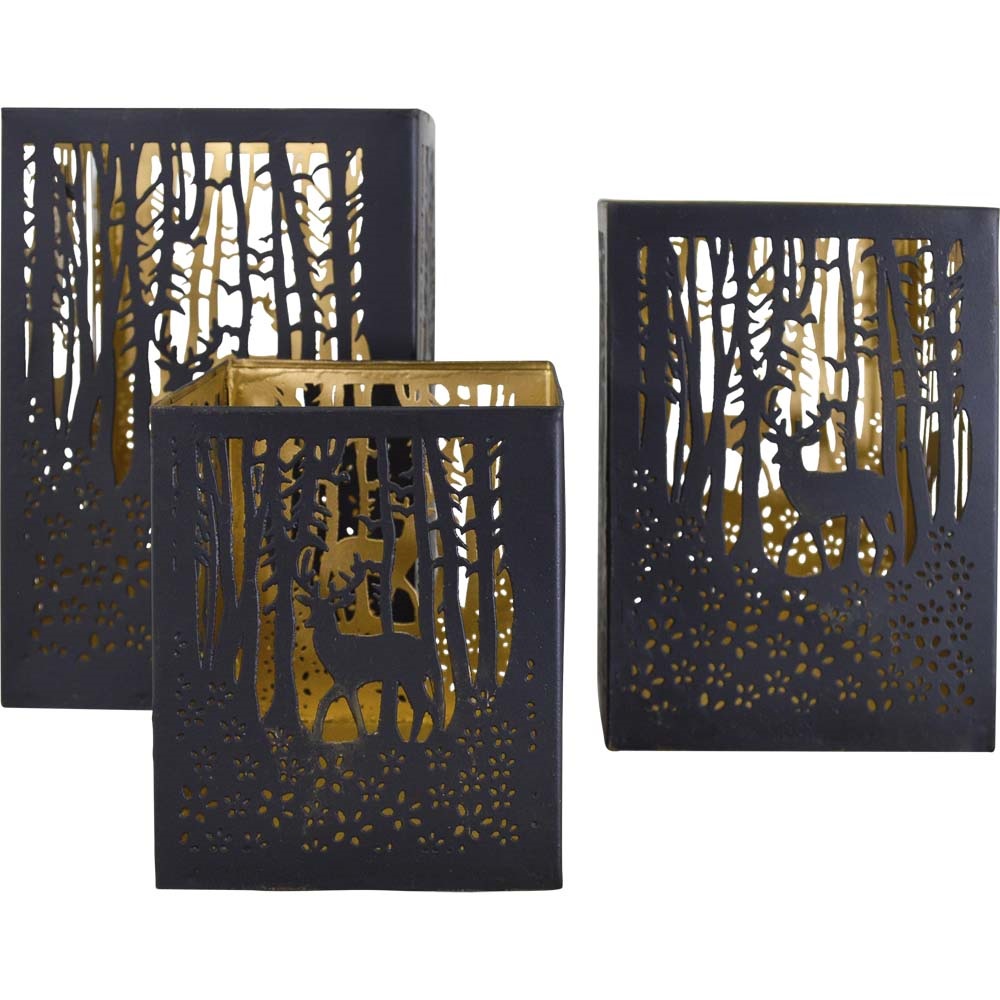 Windlicht A zwart/goud Set van 3 stuks - Afbeelding 5