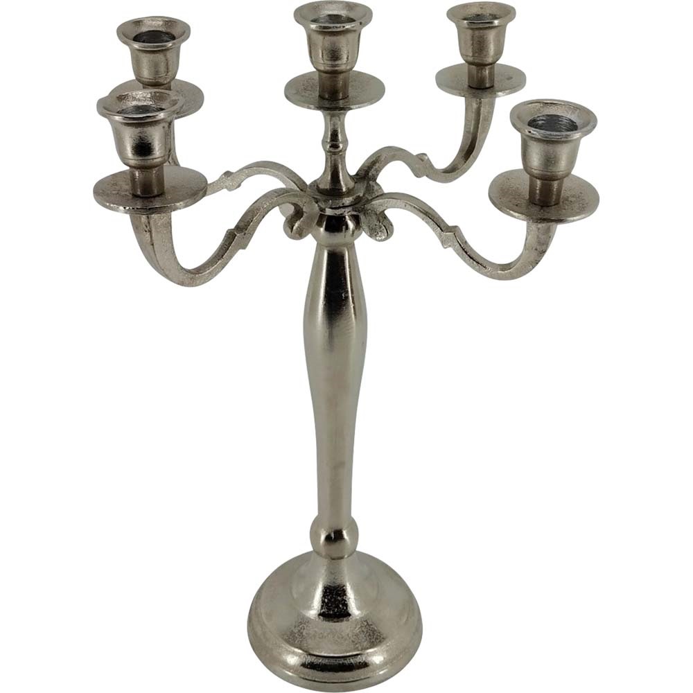 Kandelaar Classic Brush zilver 40,5cm