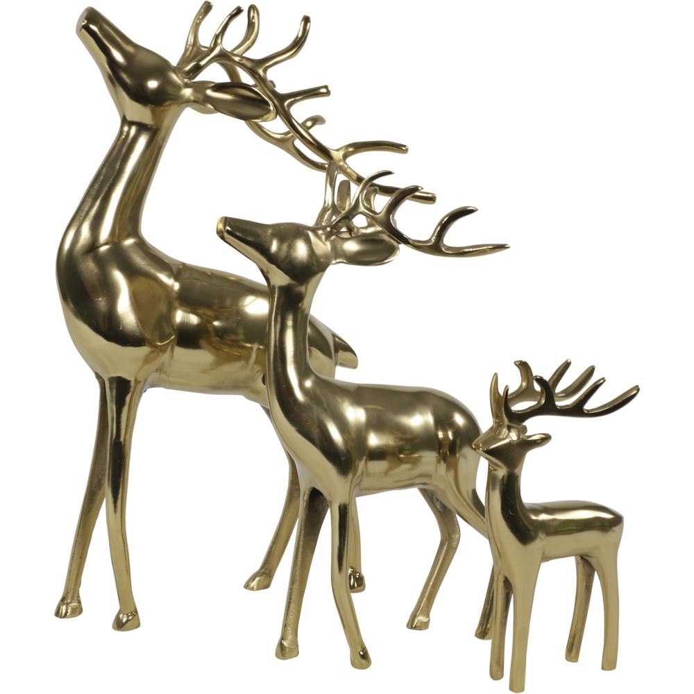 Figuur staand Hert goud 28x13x41cm - Afbeelding 3