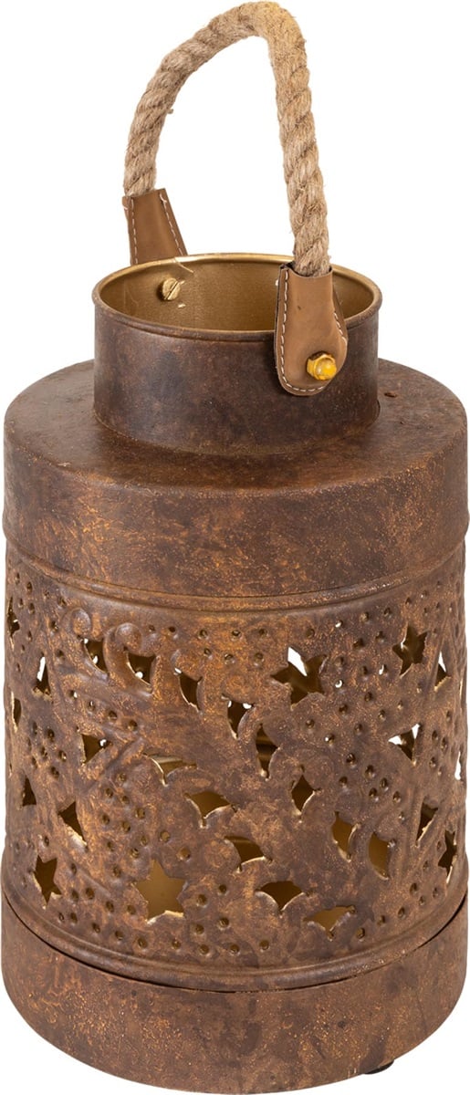Lantaarn Wave brown antique ø15x23cm (6 stuks)