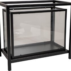 Lantaarn Huricane zwart glas 35x20x30,5cm