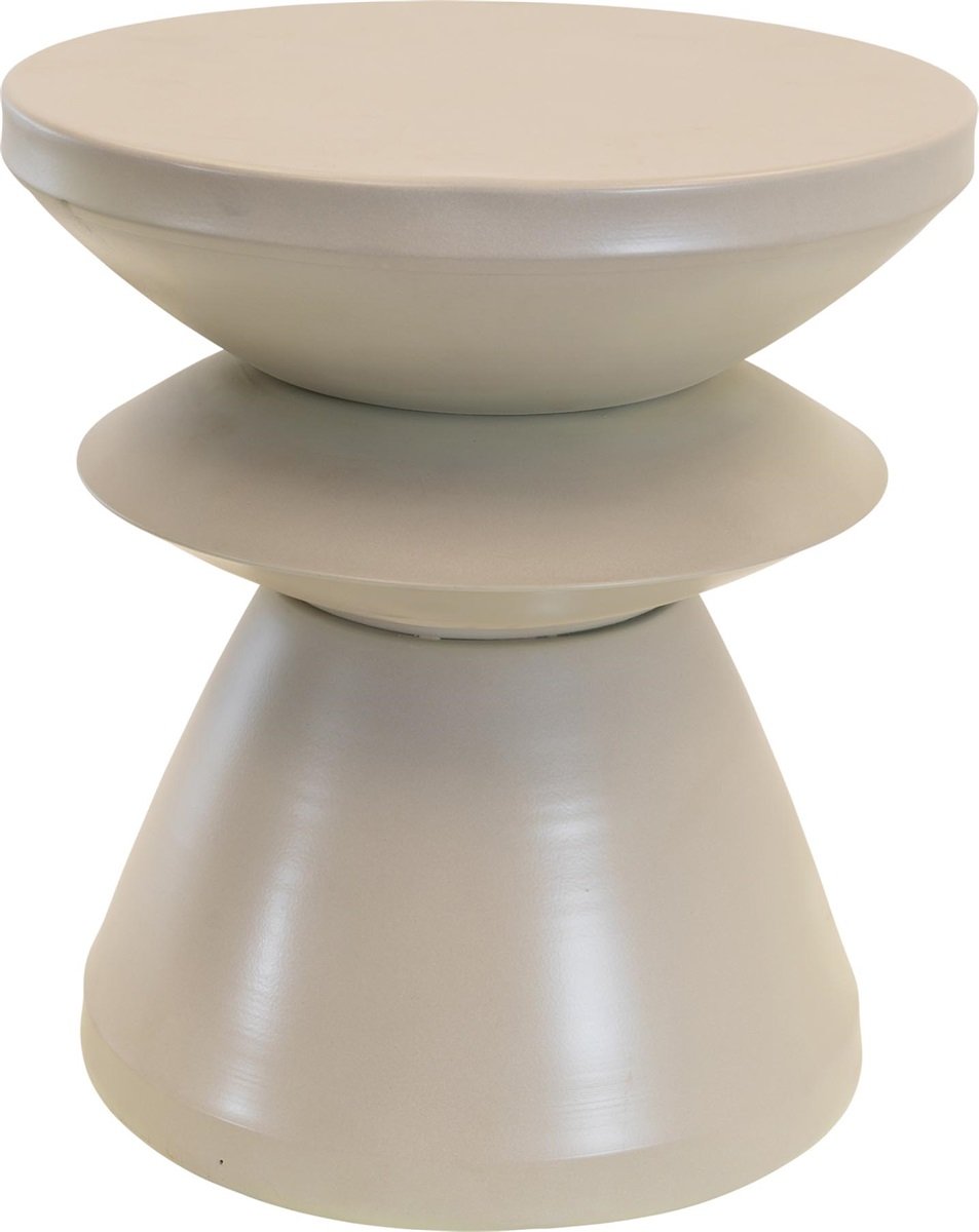 Bijzettafel Louis metaal licht grijs ø36x39,5cm